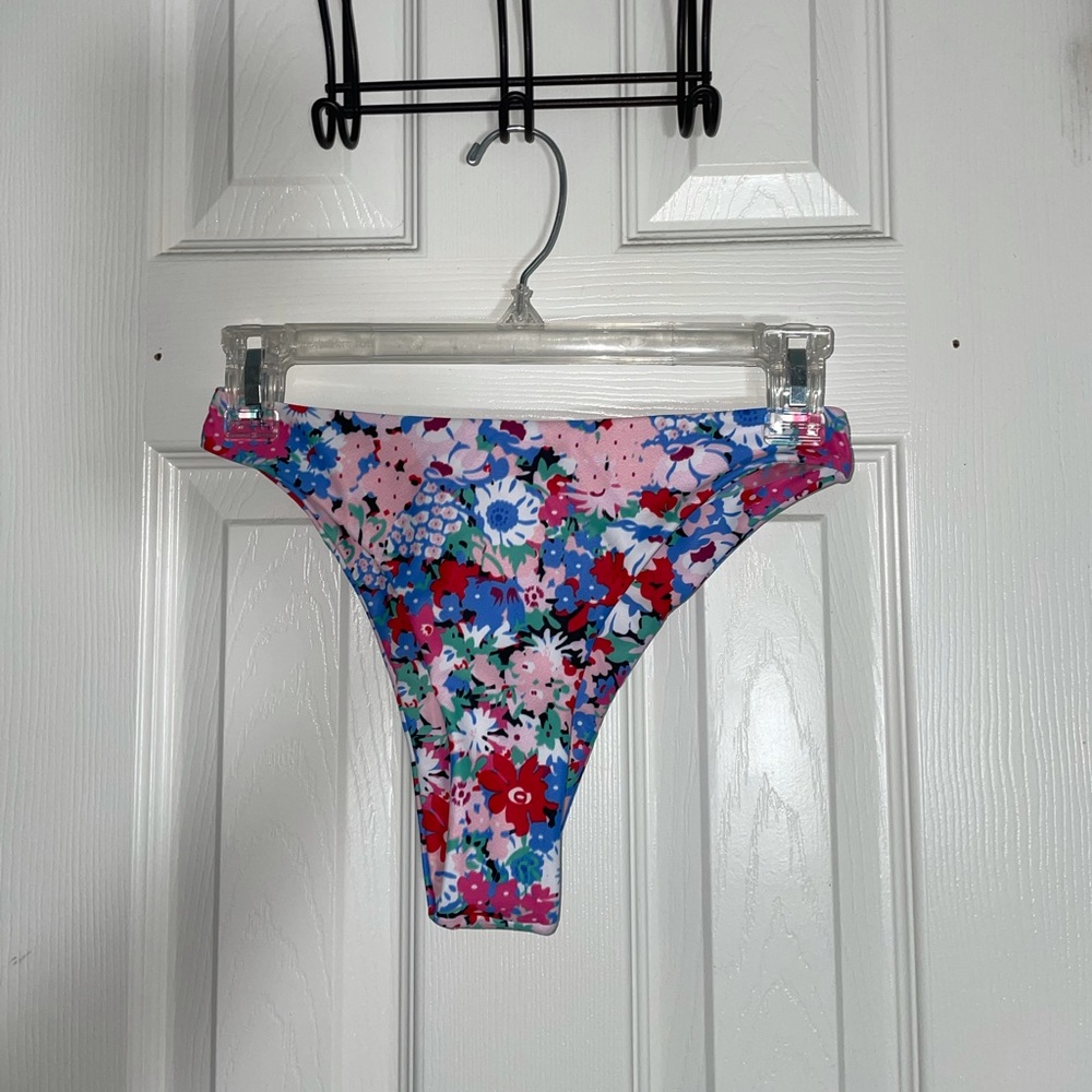 Floral high cut bikini bottom